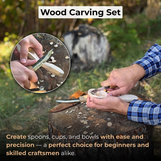 2-Piece Wooden Spoon Carving Set