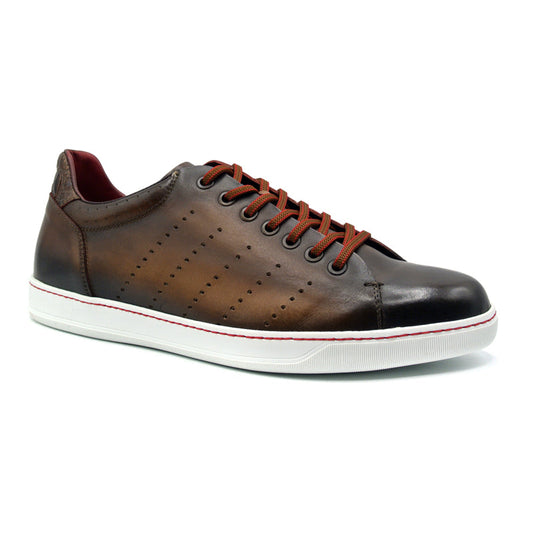 Russo Burnished Italian Calfskin Brown Shoes 65-201-BRN