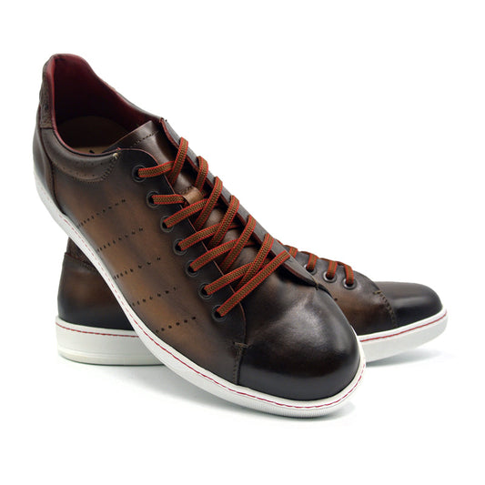 Russo Burnished Italian Calfskin Brown Shoes 65-201-BRN