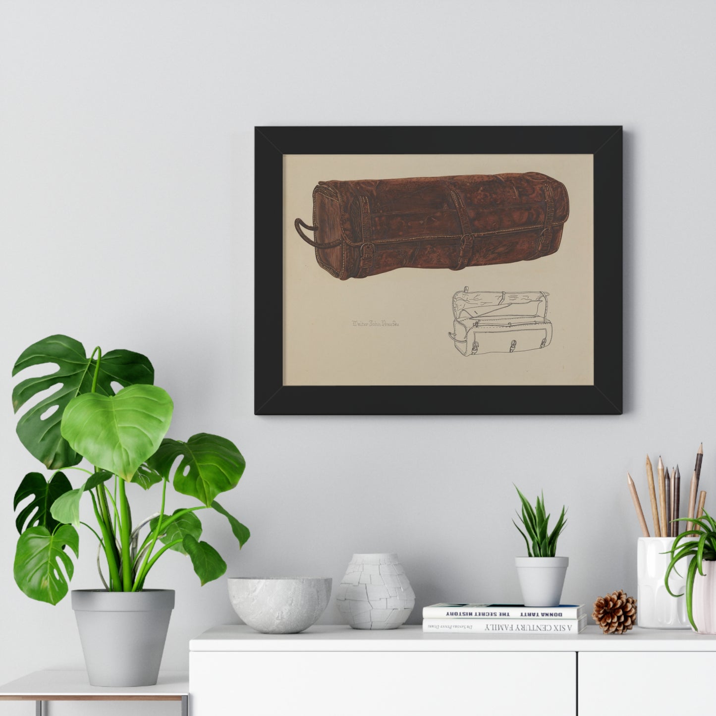 Walter Praefke / Leather Mail Bag / 1938 - Framed Museum Quality Print