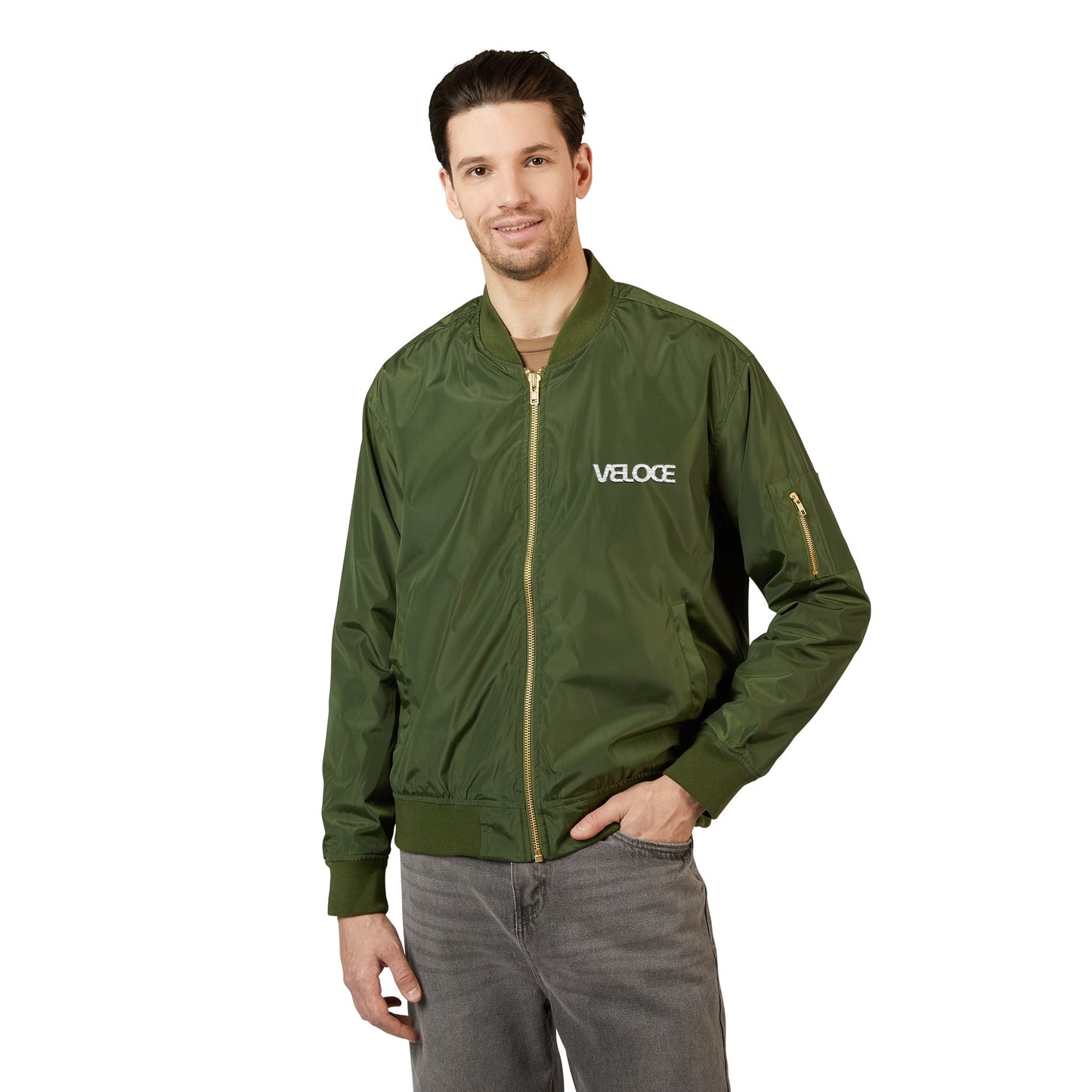 Recycled Bomber Jacket VELOCE Embroidery