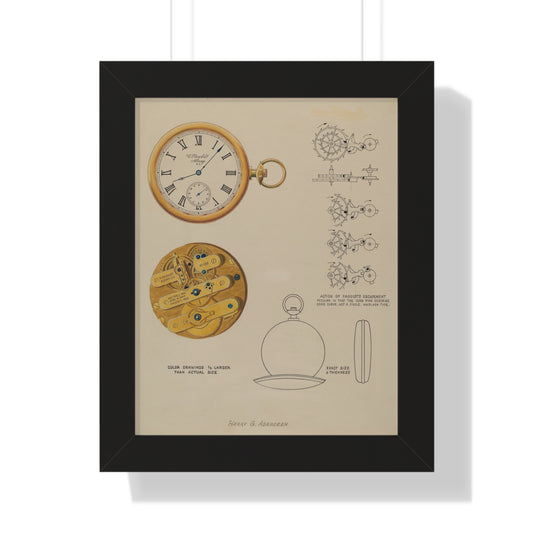 Harry G. Aberdeen / Watch and Case / c. 1937 - Framed Museum Quality Matte-Print