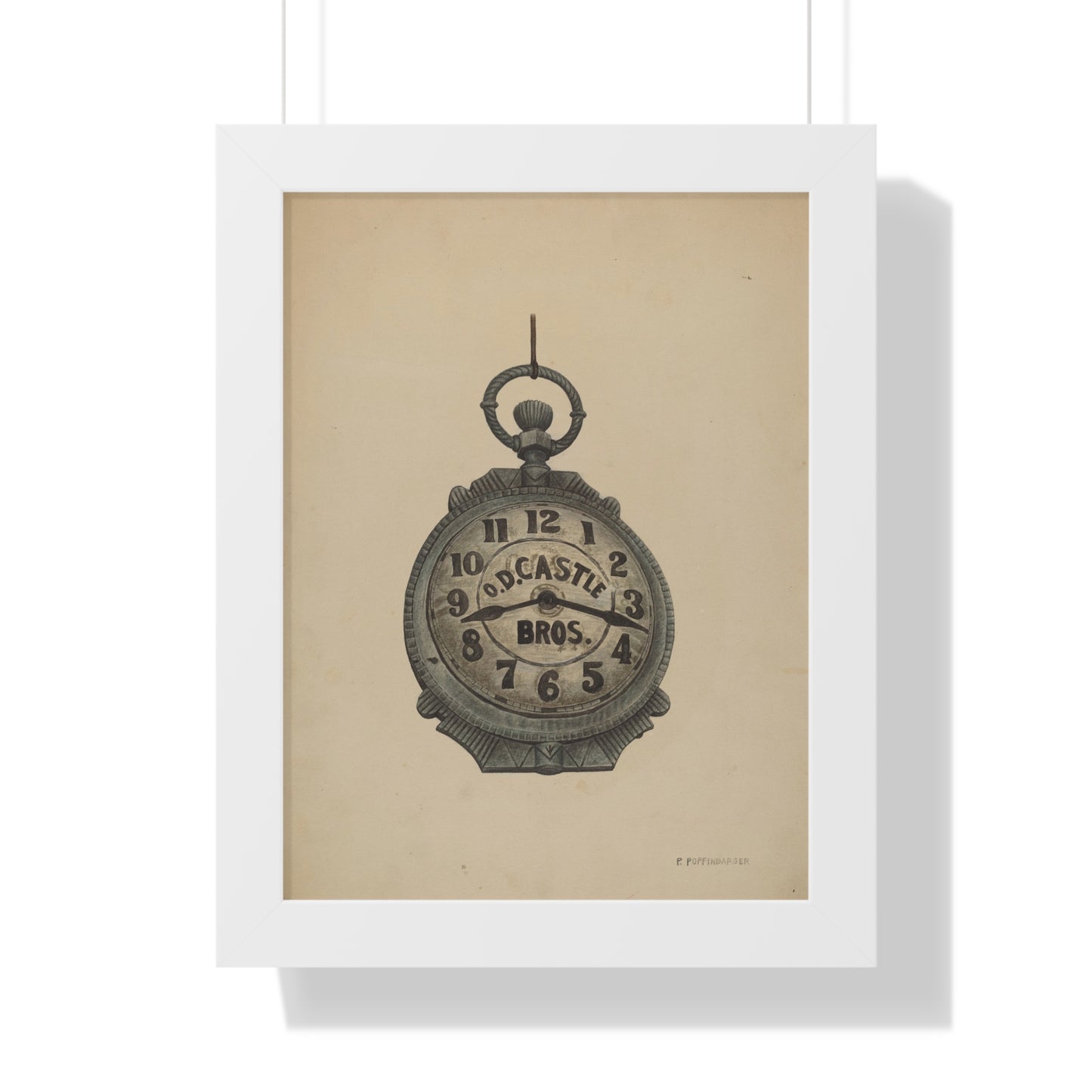 Paul Poffinbarger / Jewelers Sign Watch / c. 1940 - Framed Museum Quality Matte-Print