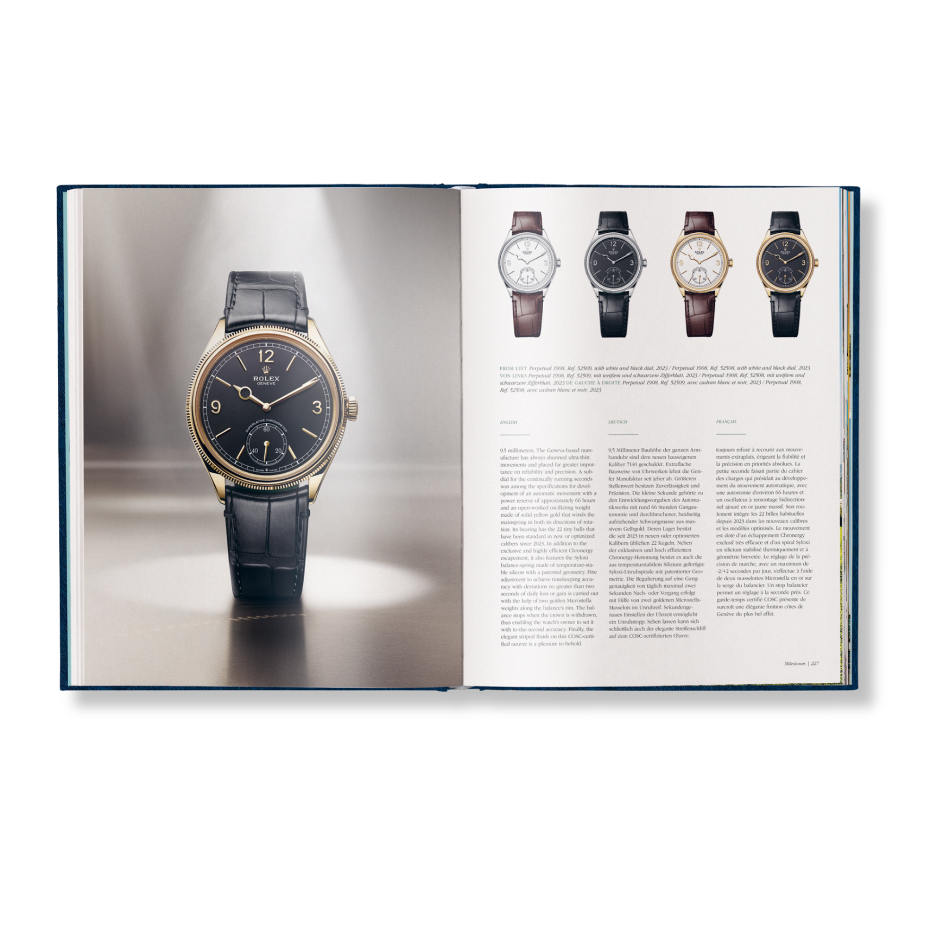 Spread of The Watch Book Rolex showcasing watch movements
