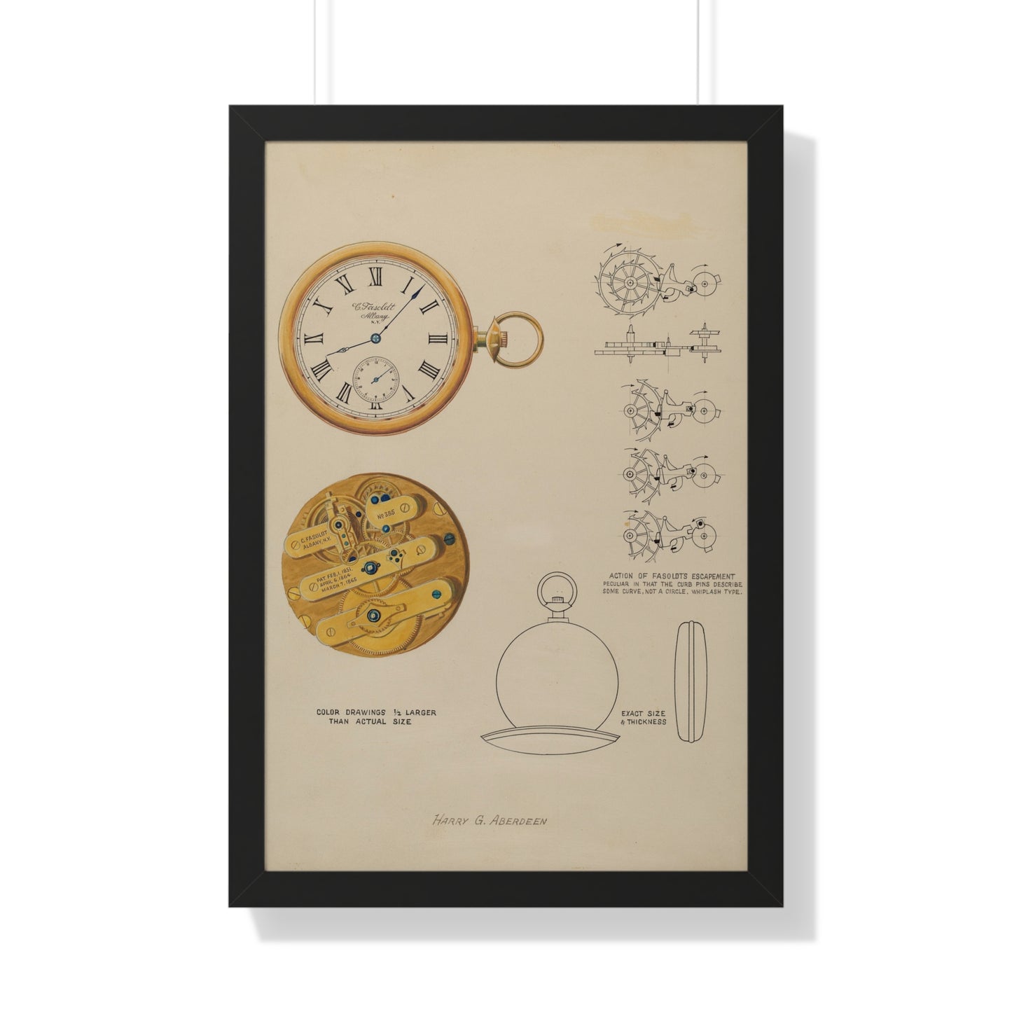 Harry G. Aberdeen / Watch and Case / c. 1937 - Framed Museum Quality Matte-Print