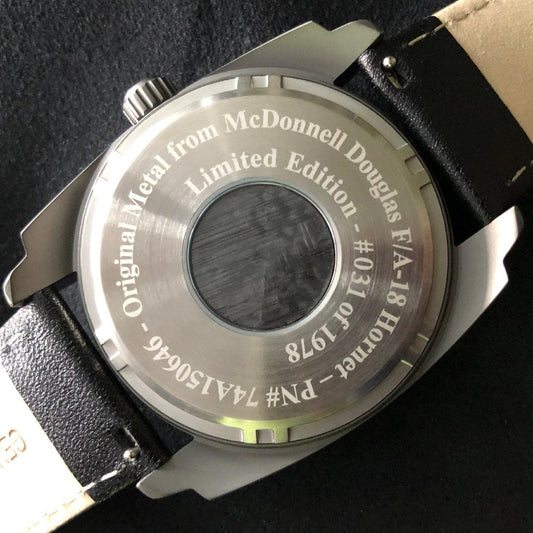 F-18 Hornet Tribute - Gun Metal Finish, Gray Dial, Black Leather Band