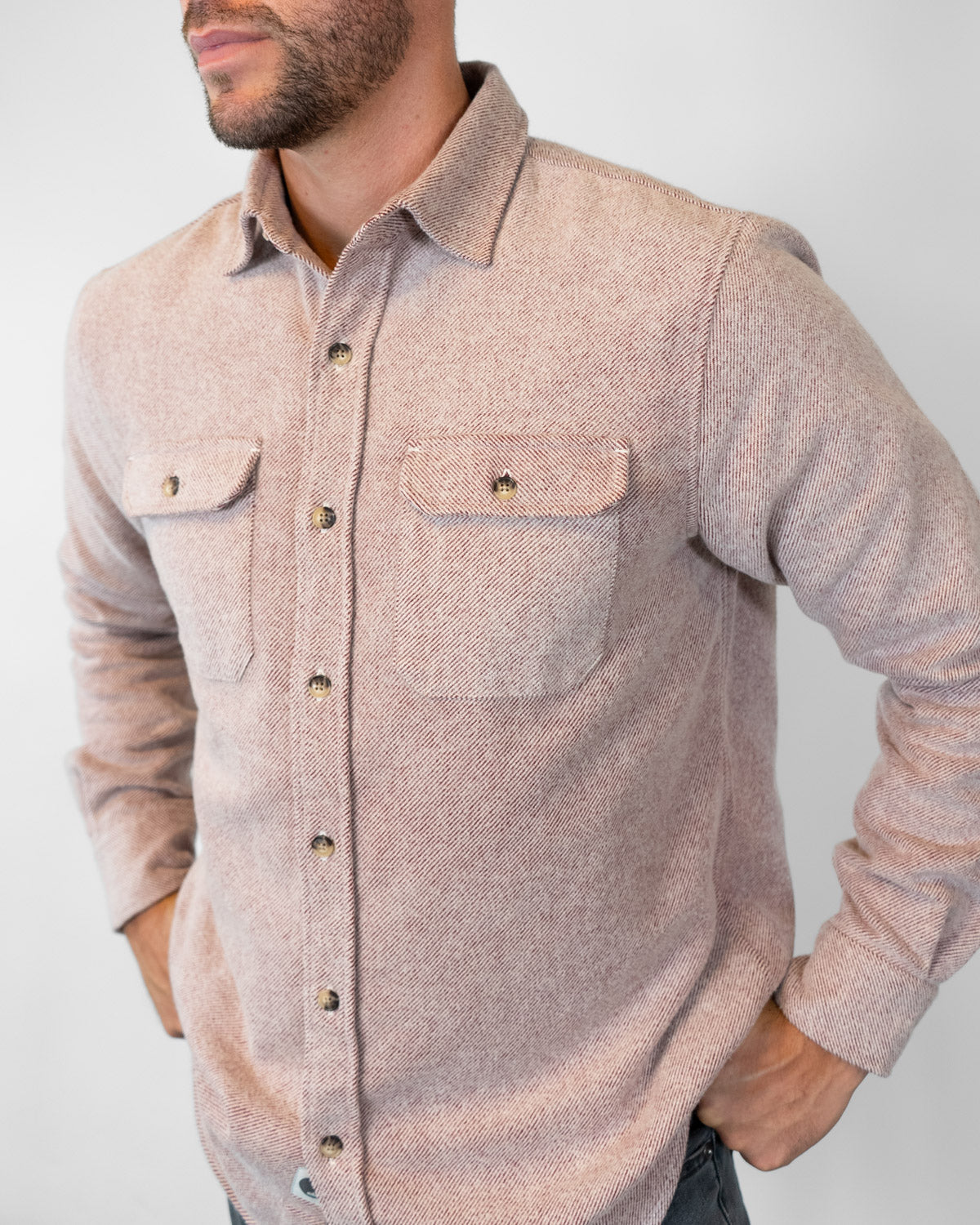 Grand Flannel Maroon Heavyweight Cotton Shirt Outdoors