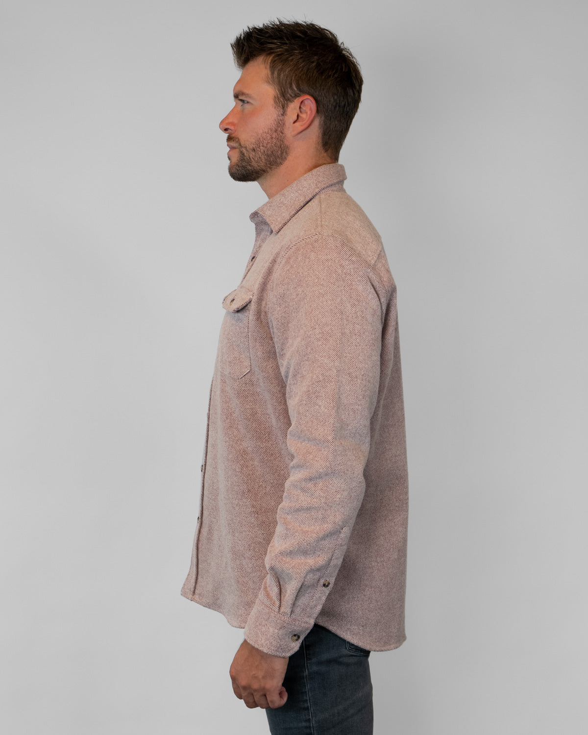 Grand Flannel Maroon Heavyweight Cotton Shirt Outdoors