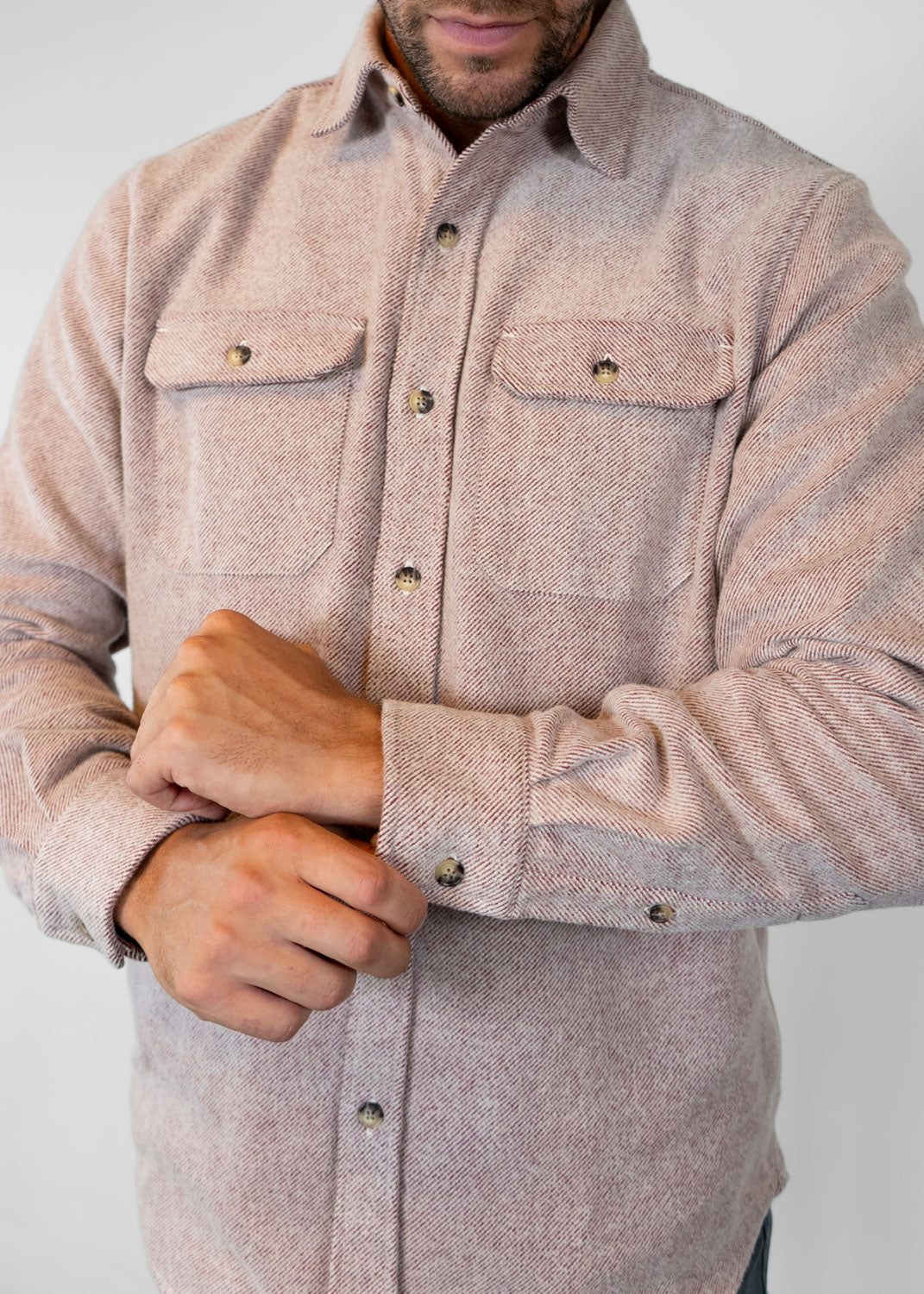 Grand Flannel Maroon Heavyweight Cotton Shirt Outdoors