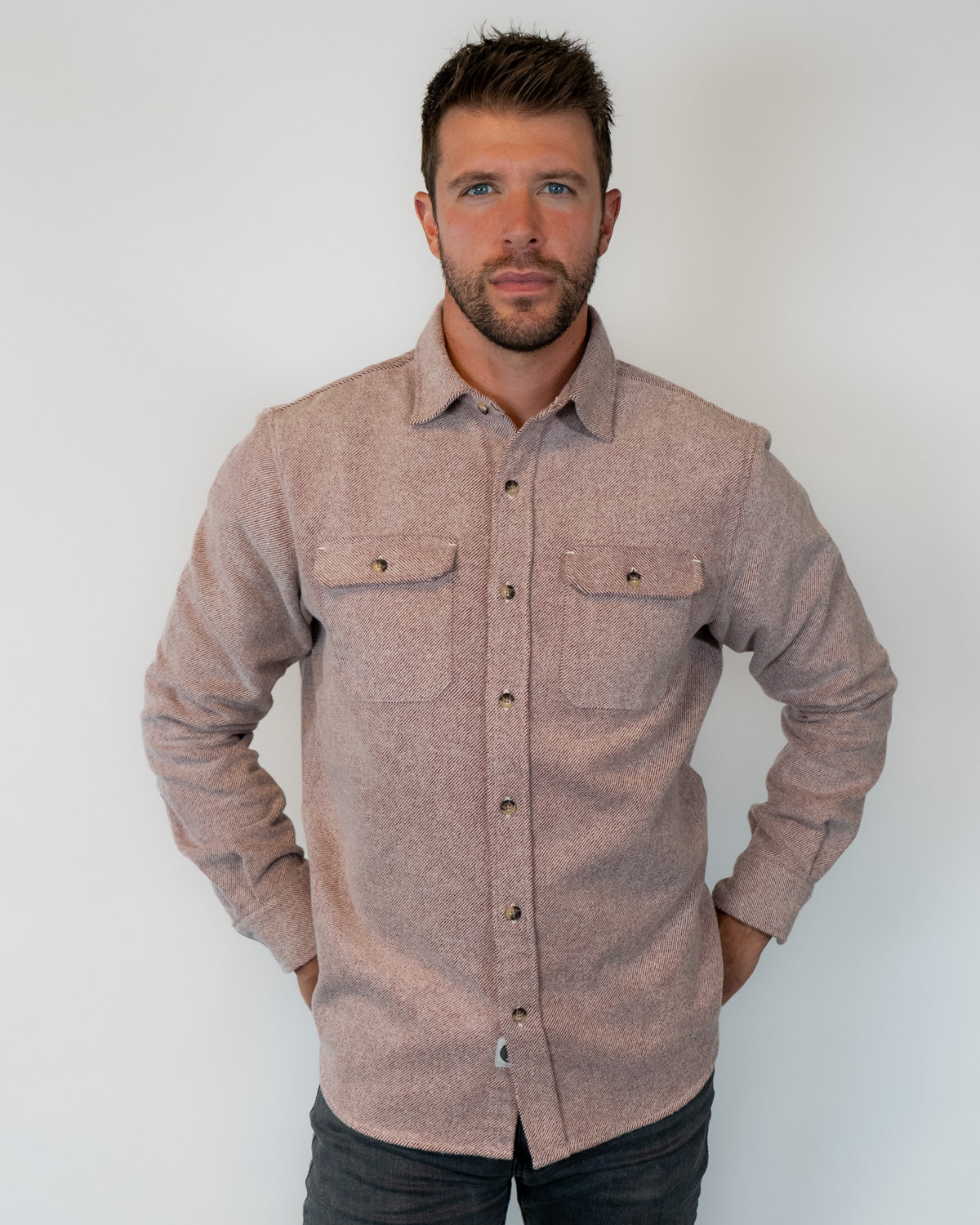 Grand Flannel Maroon Heavyweight Cotton Shirt Outdoors
