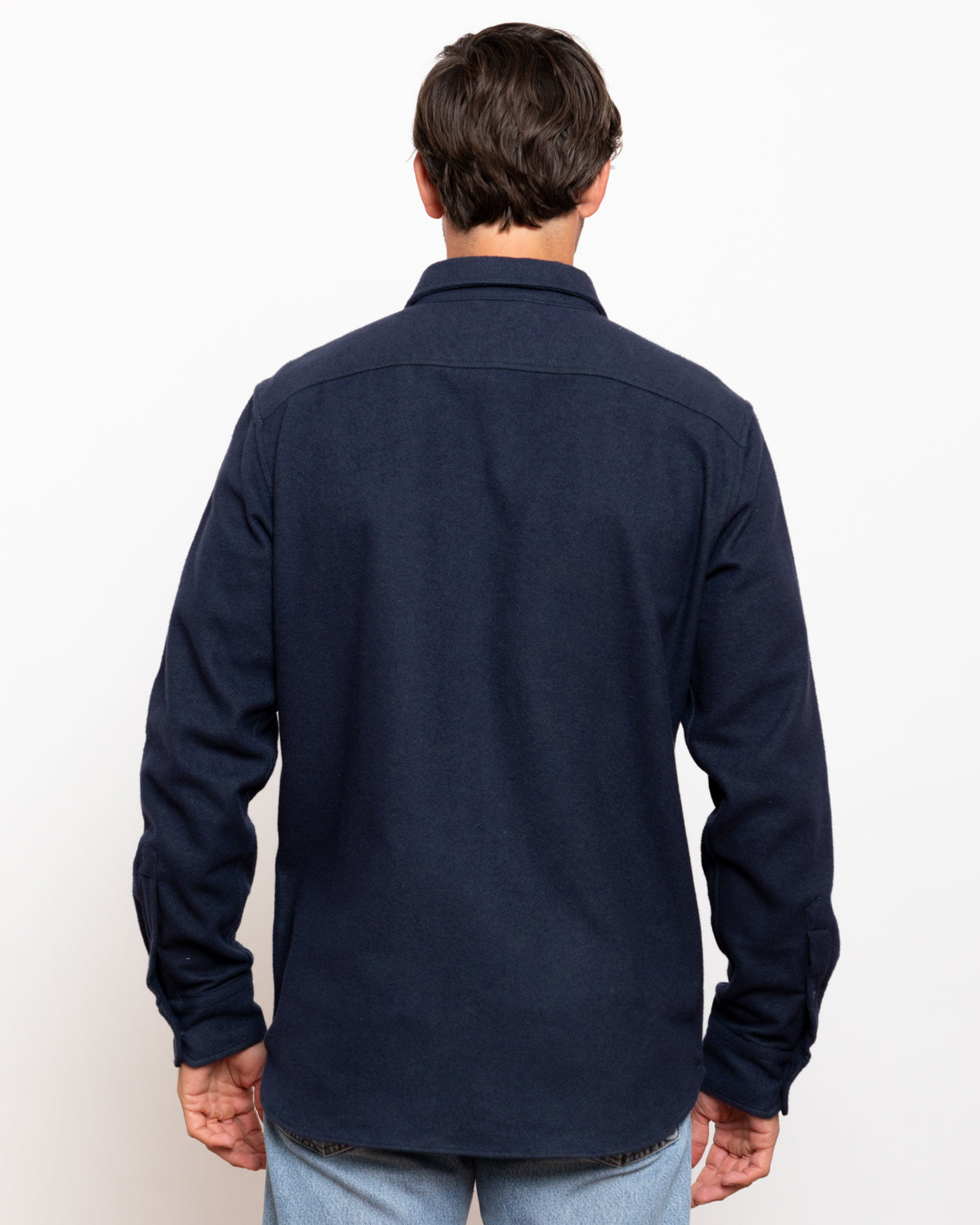 Grand Flannel Navy Cotton Shirt Heavyweight 8oz Comfort