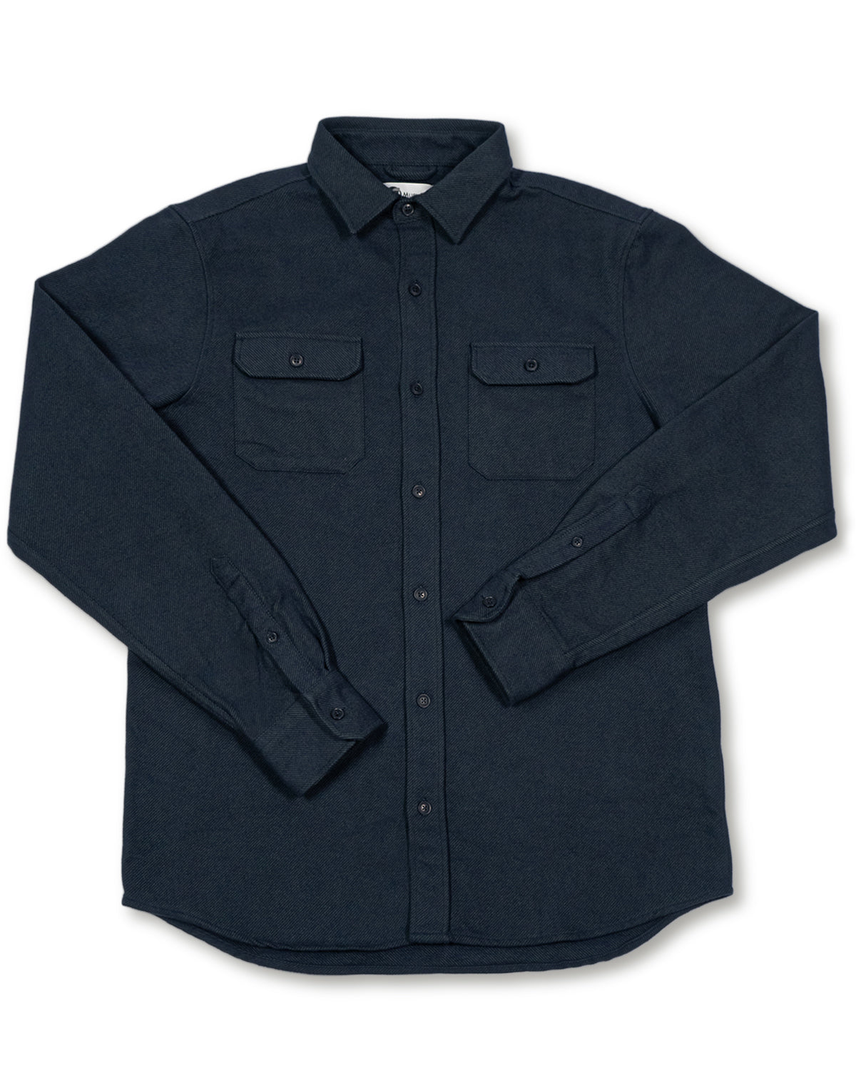 Grand Flannel Navy Cotton Shirt Heavyweight 8oz Comfort