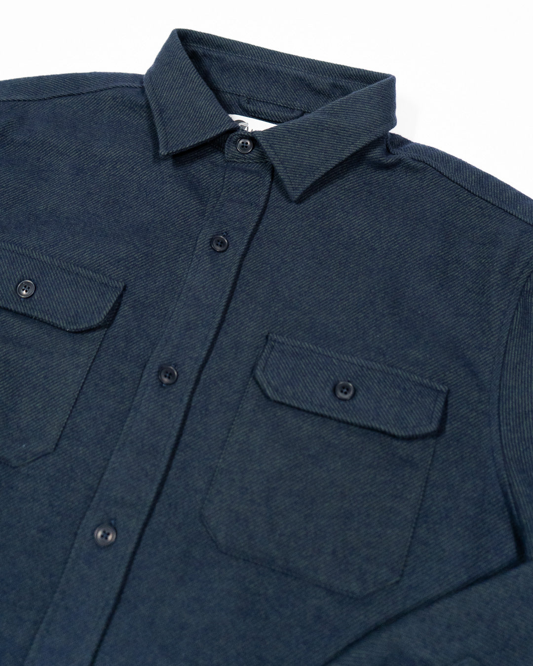 Grand Flannel Navy Cotton Shirt Heavyweight 8oz Comfort