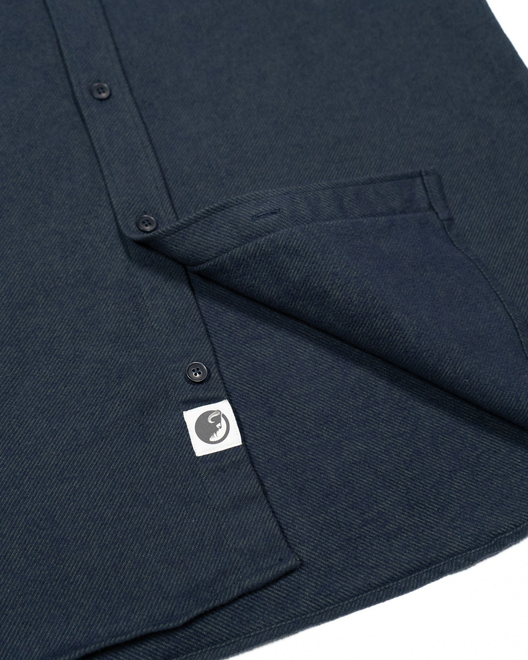 Grand Flannel Navy Cotton Shirt Heavyweight 8oz Comfort