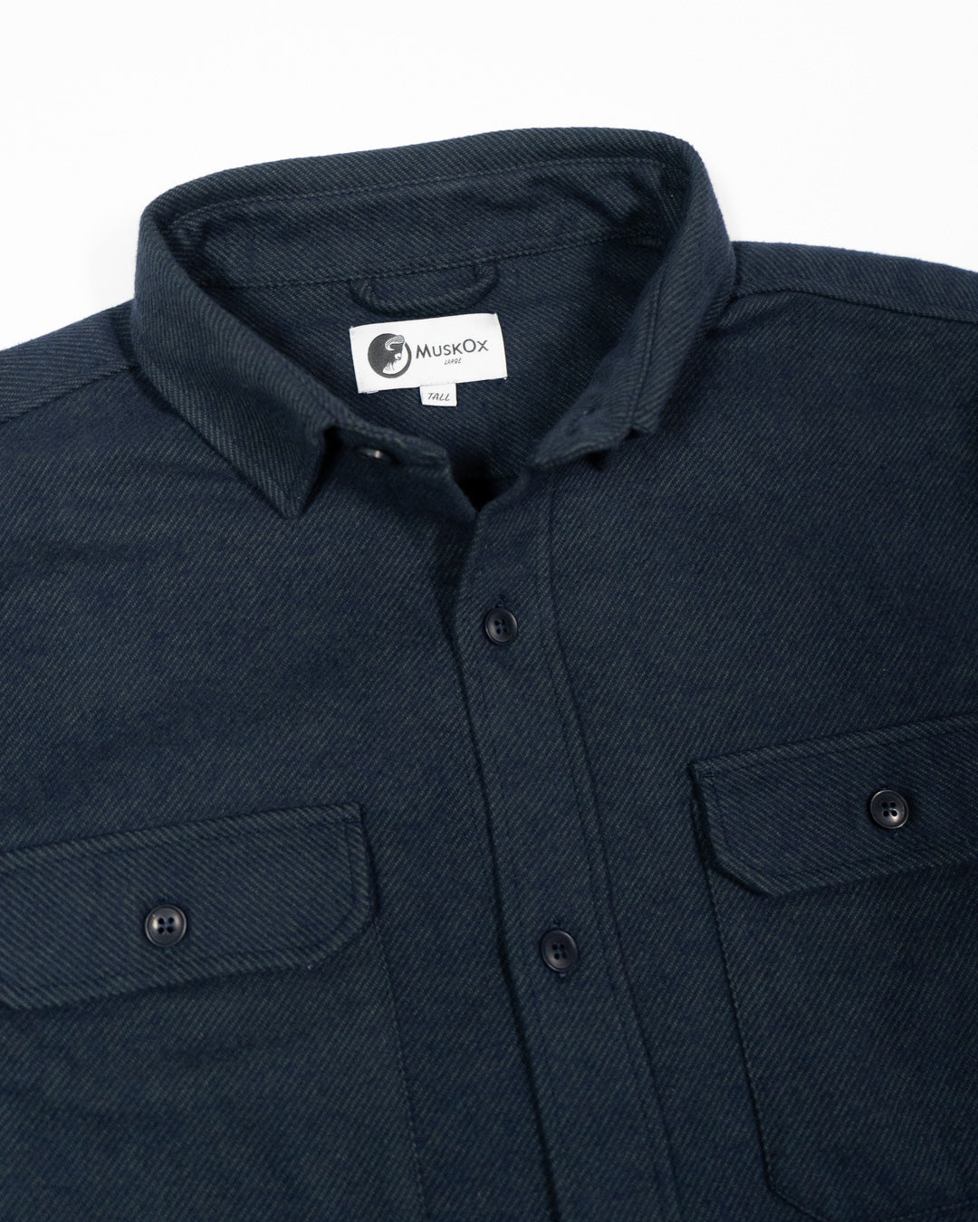 Grand Flannel Navy Cotton Shirt Heavyweight 8oz Comfort