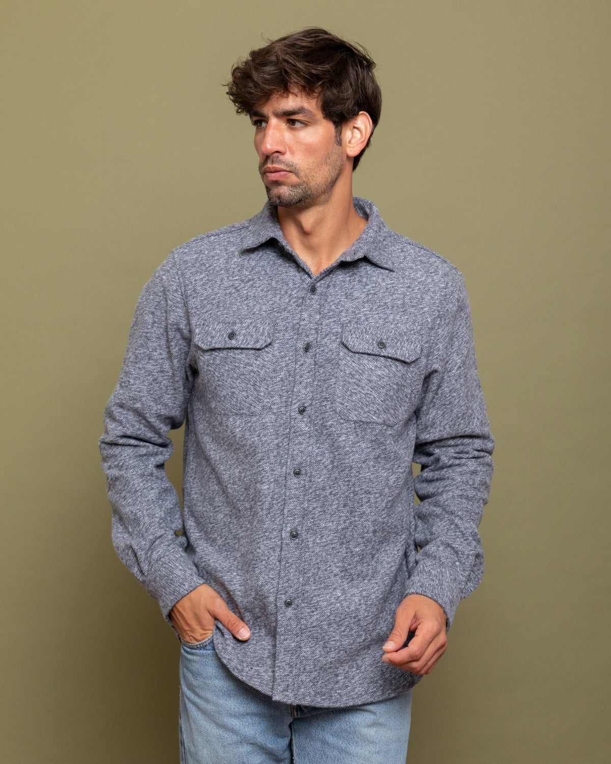 Grand Flannel Steel Grey Heavyweight Outdoor Cotton Shirt