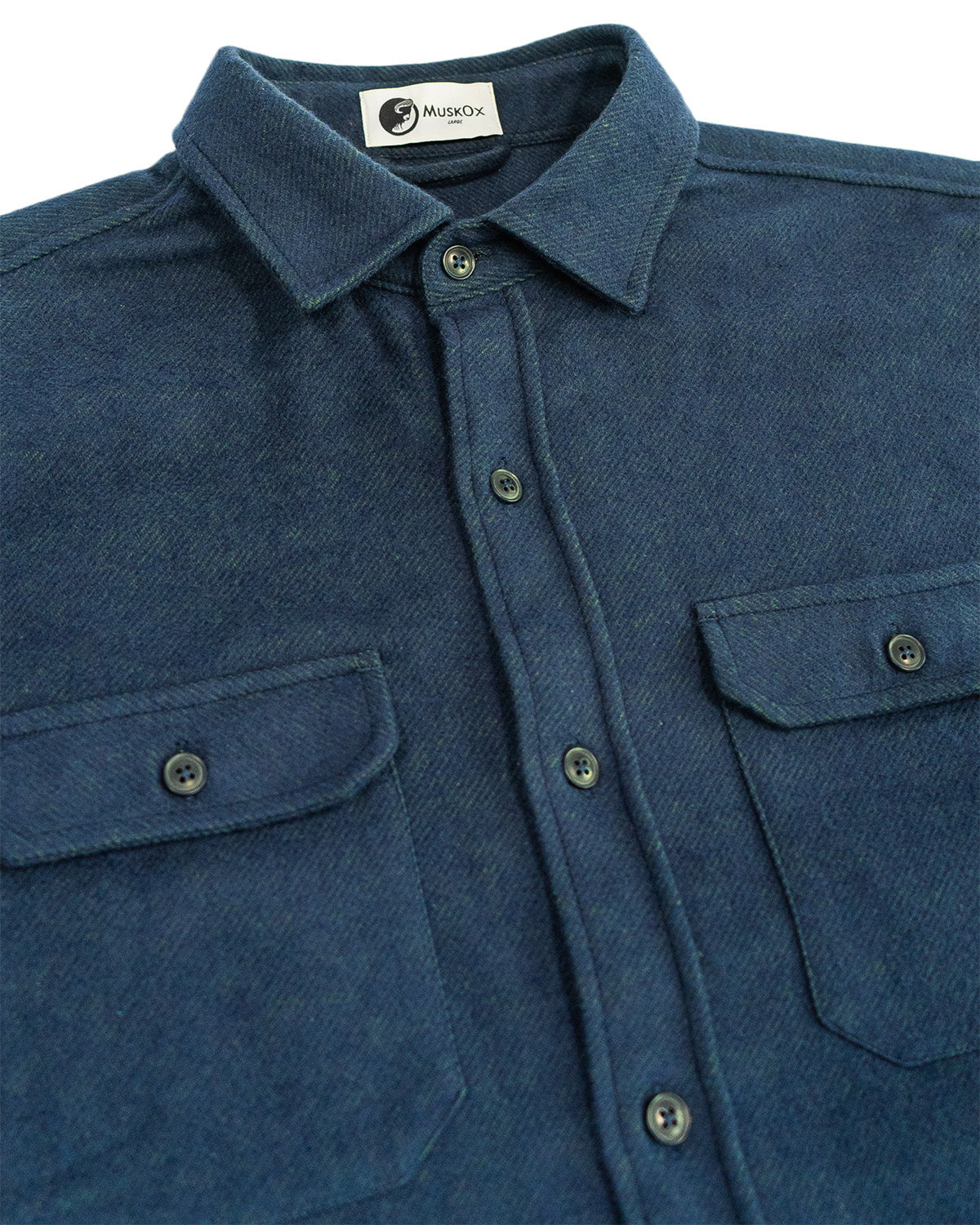 Grand Flannel Navy Cotton Shirt Heavyweight 8oz Comfort
