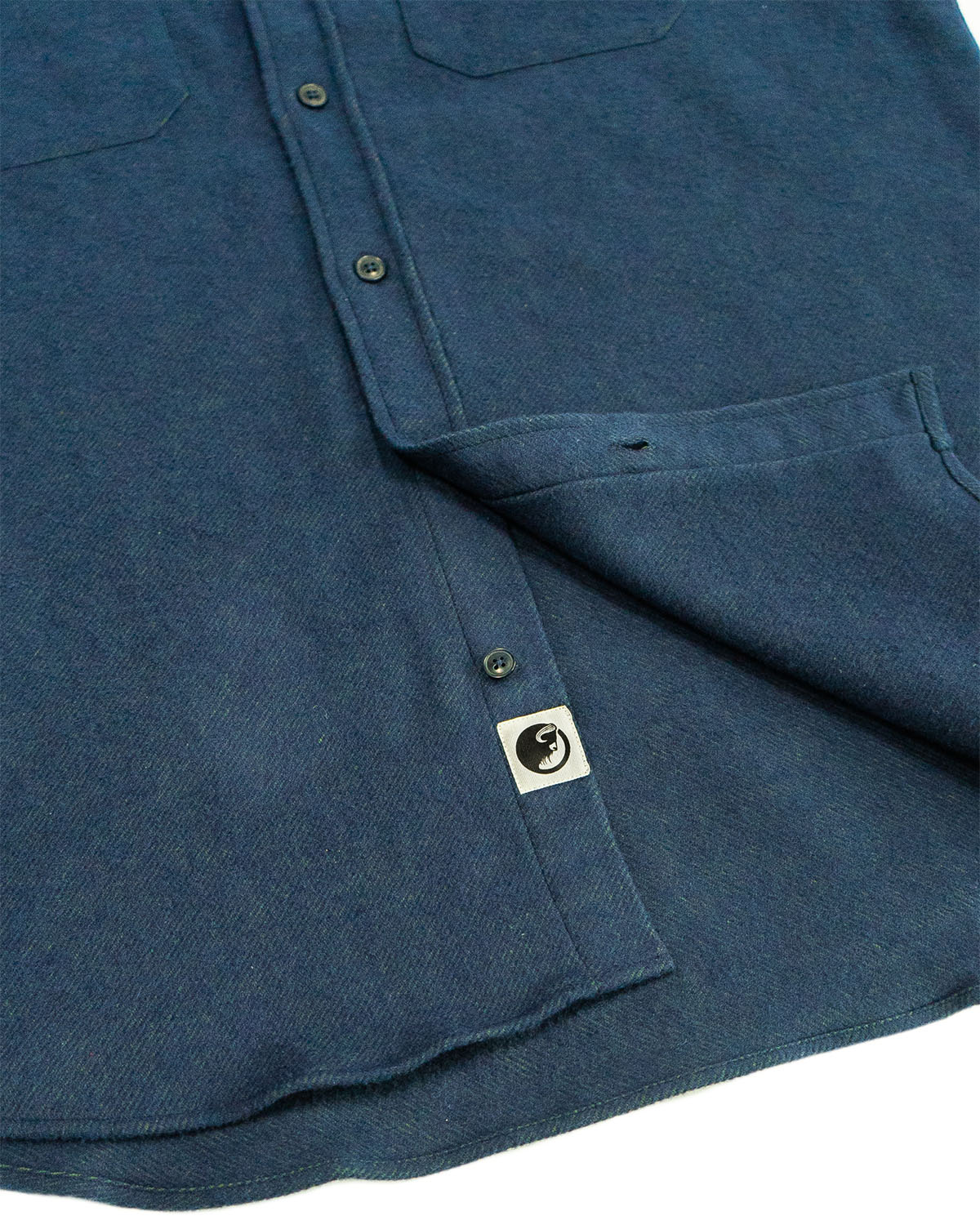 Grand Flannel Navy Cotton Shirt Heavyweight 8oz Comfort