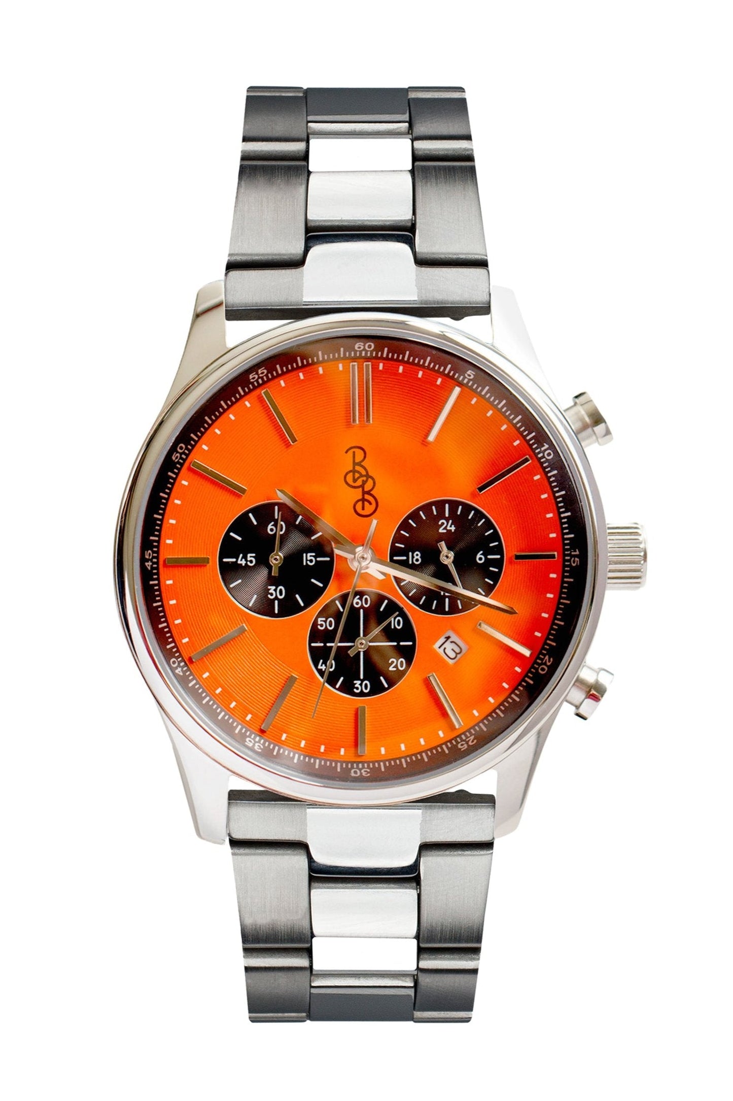 Orange and Black Chronograph. The Beyond Boring Watch Co.