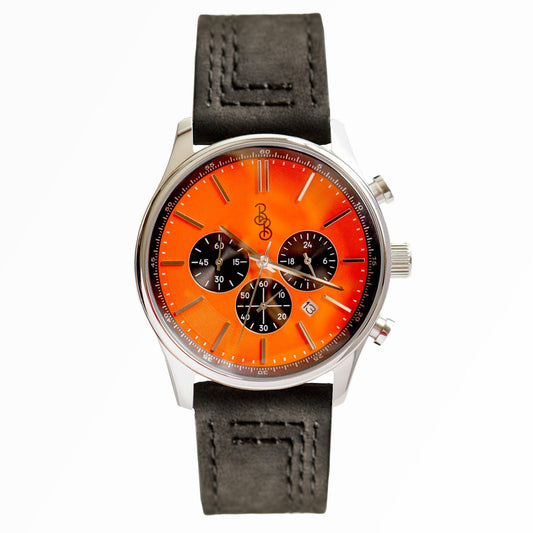 Orange and Black Chronograph. The Beyond Boring Watch Co.