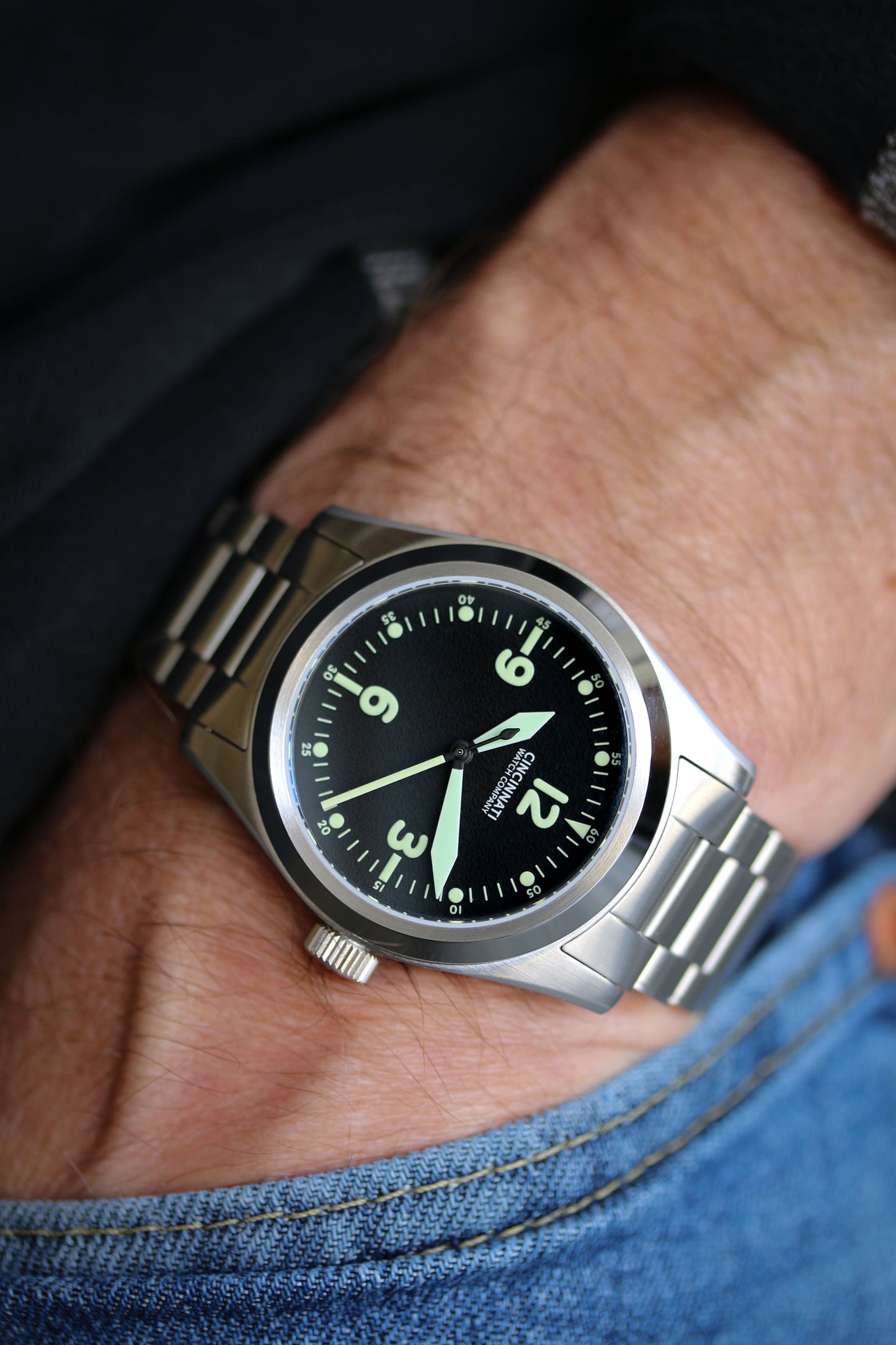 P-40 A-11 Black Mechanical Pilot Watch