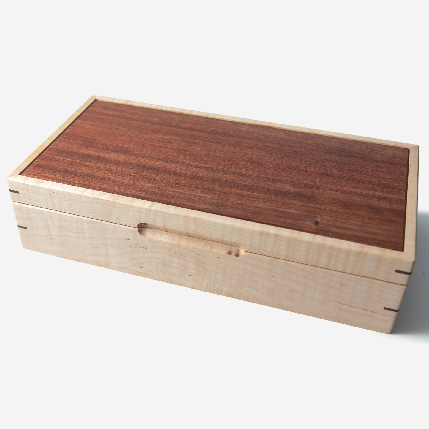 Watch Box - Curly Maple and Sapele Mahogany - 8 Watch Compartments