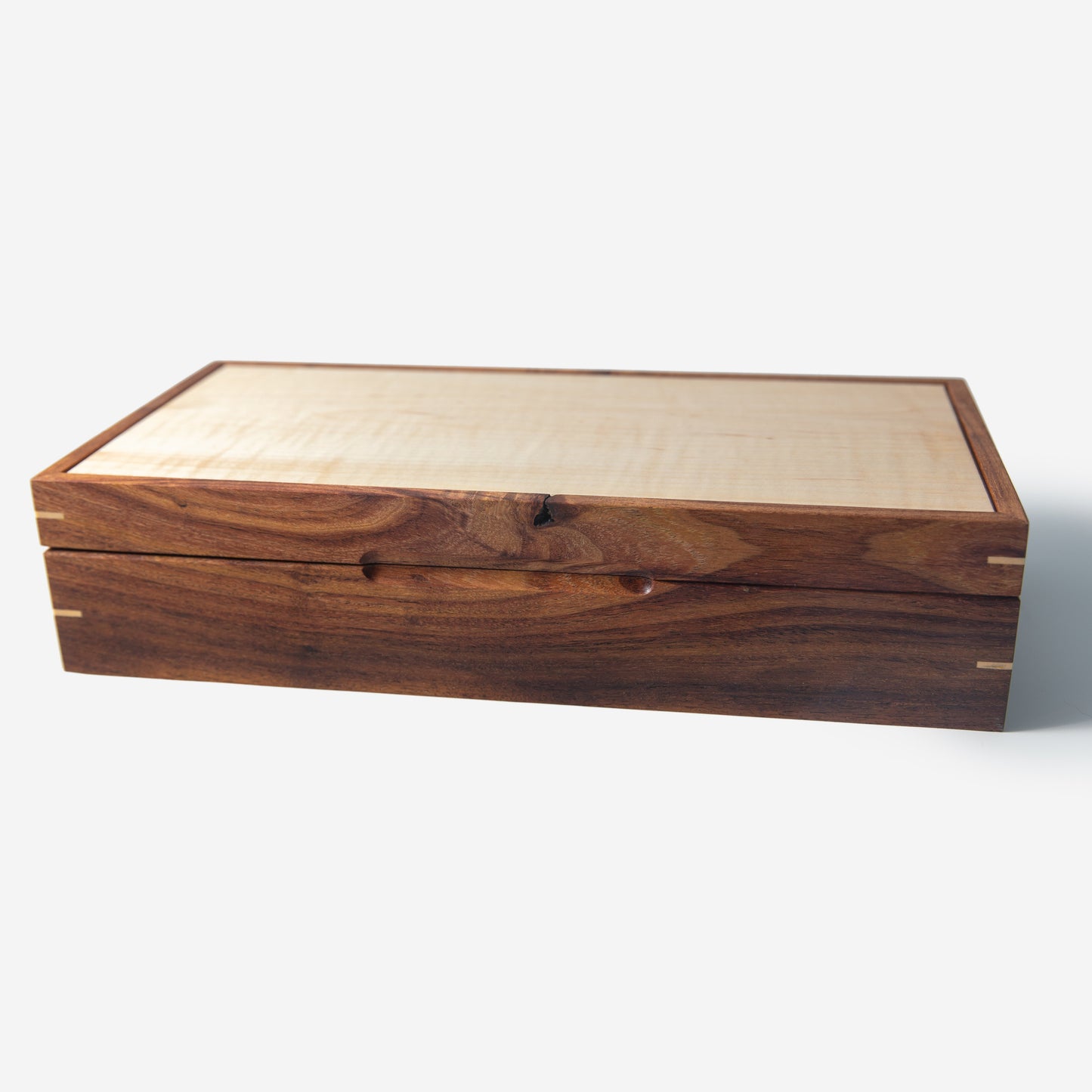 Watch Box - Desert Mesquite and Curly Maple - 8 Watch Compartments