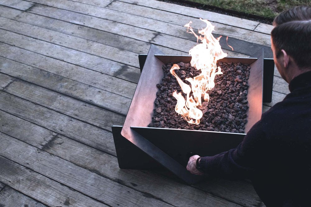 Stahl Gas Fire Pit Wood Burning or Gas Burner Compatible