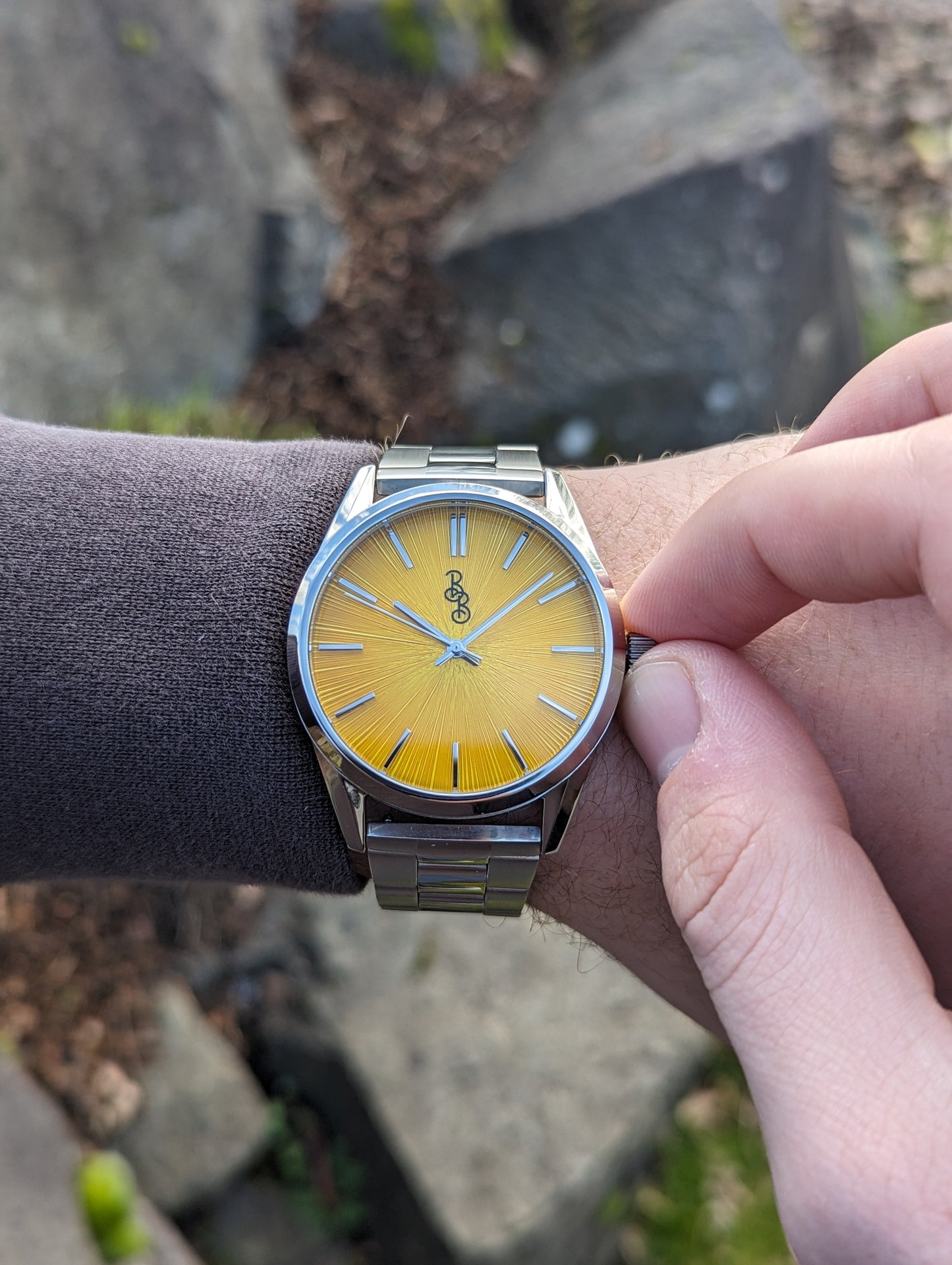 Yellow Sunburst Watch. The Beyond Boring Watch Co.