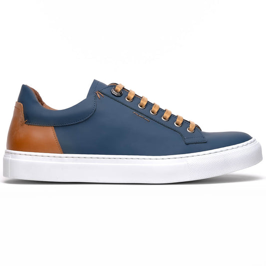 Diaz Rubberized Calfskin Sneaker Navy 65-229-NVY Italy