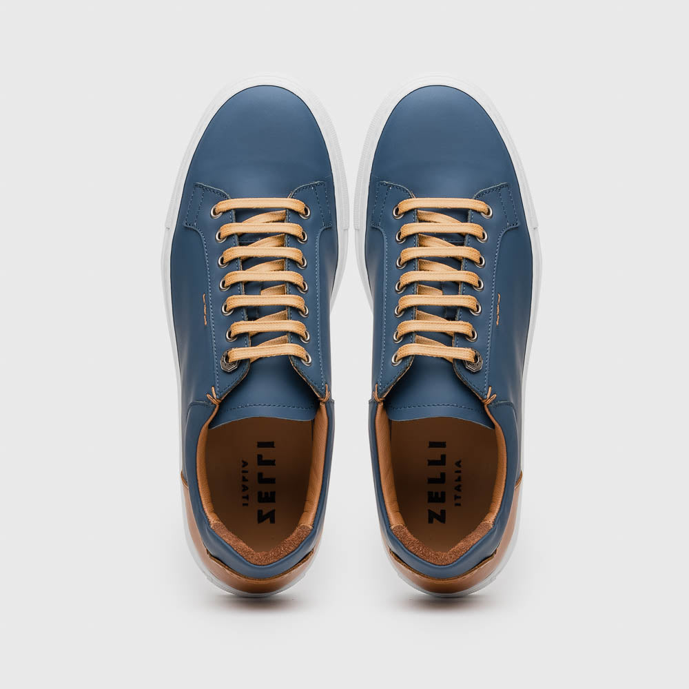 Diaz Rubberized Calfskin Sneaker Navy 65-229-NVY Italy