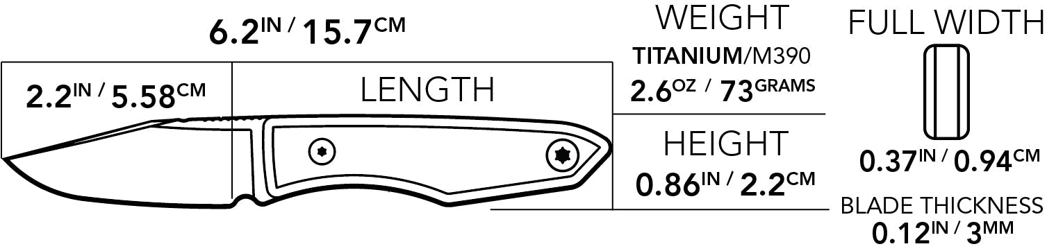 Ti Lookout Fixed Blade by Big Idea Design LLC