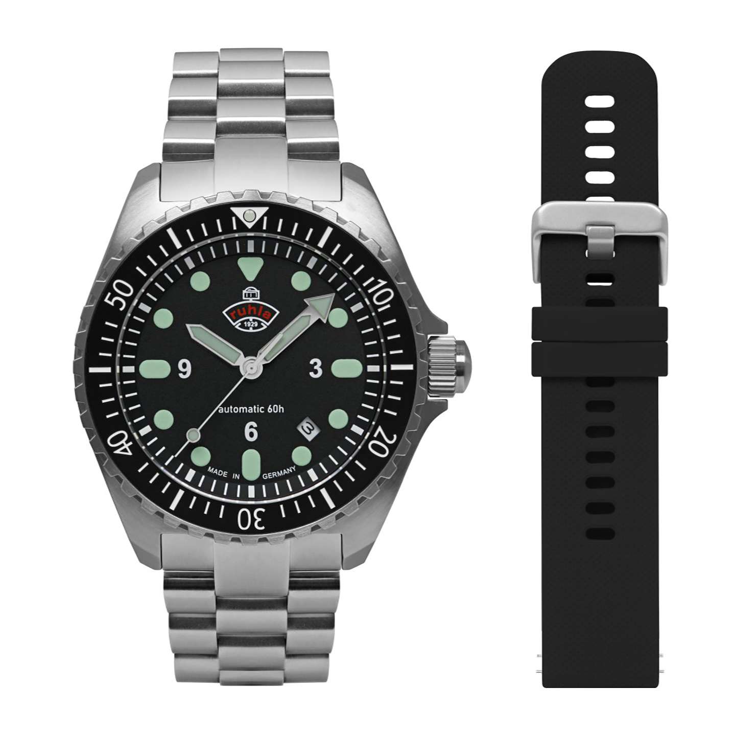 NVA Kommando Minentaucher Black / Black Strap Black Dial - Veloce - The App For Watch Collectors