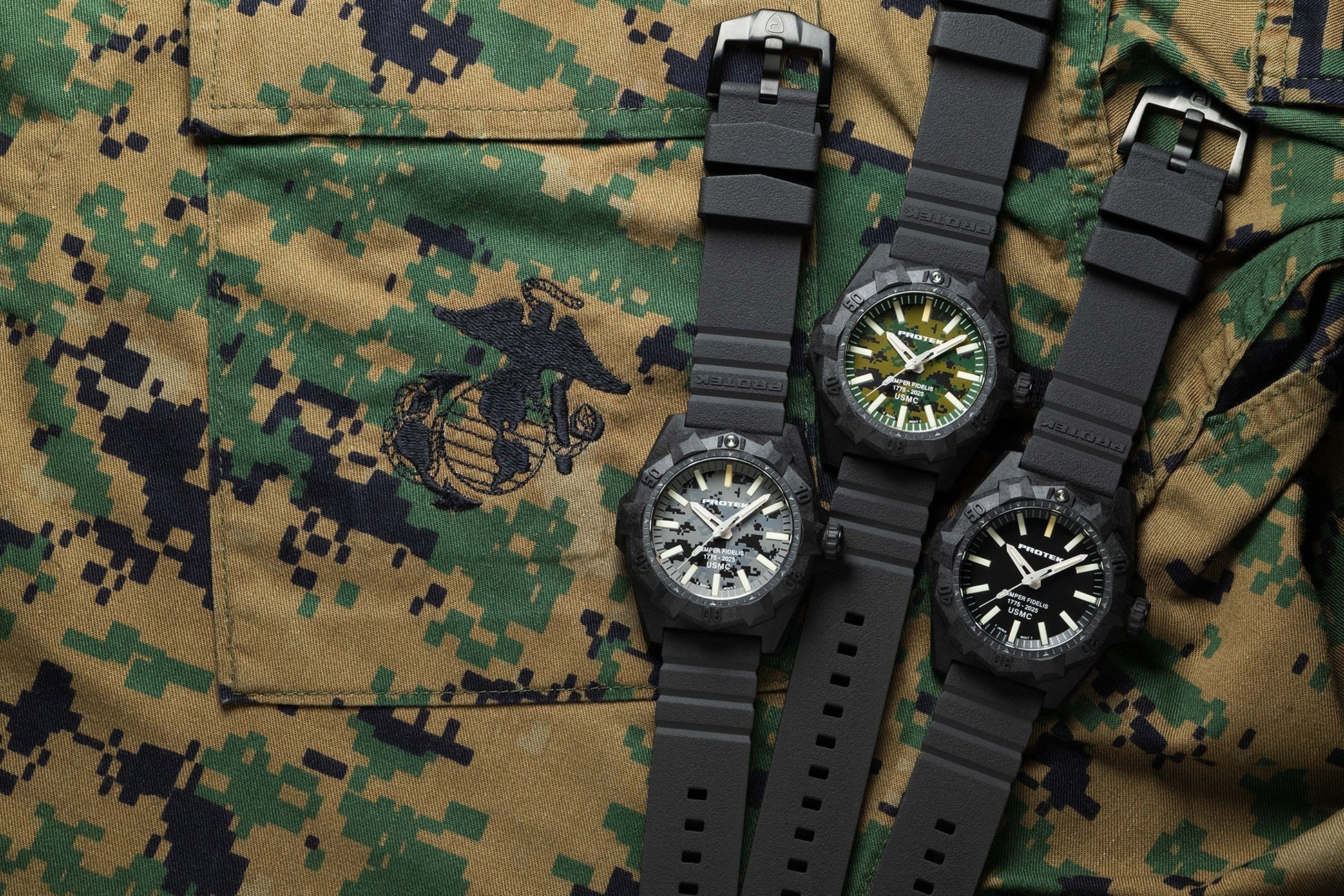 ProTek - Watch - Model PT4105SFC USMC Carbon Dive - Veloce - The App For Watch Collectors
