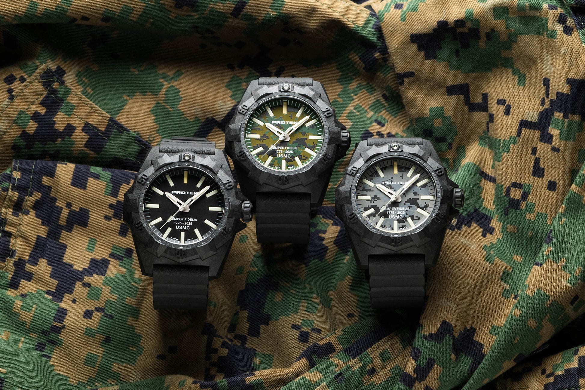 ProTek - Watch - Model PT4105SFC USMC Carbon Dive - Veloce - The App For Watch Collectors