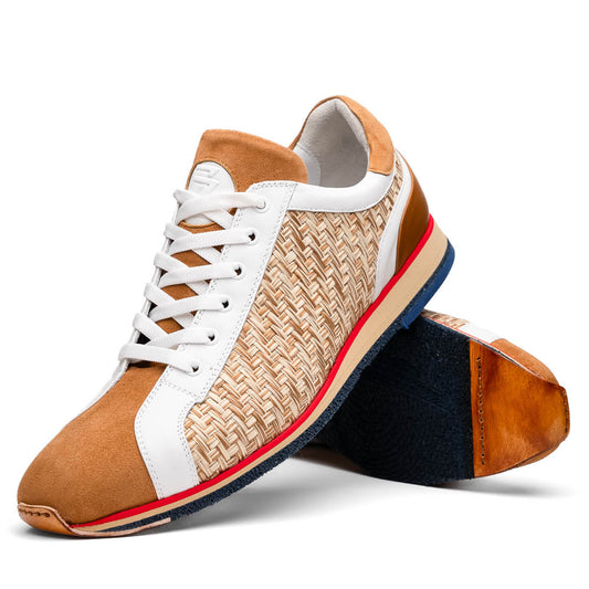 Ripi Calfskin Hand Weave Sneaker Brown Italian Made