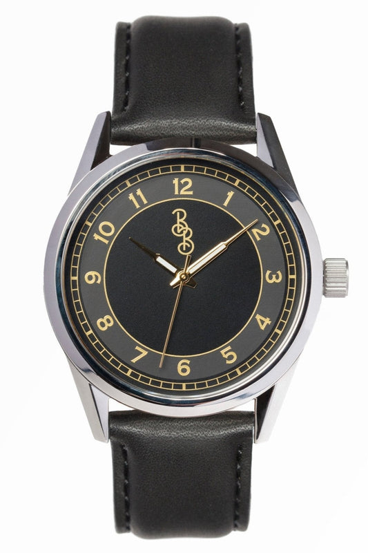 Black and Gold Classic Watch. The Beyond Boring Watch Co.