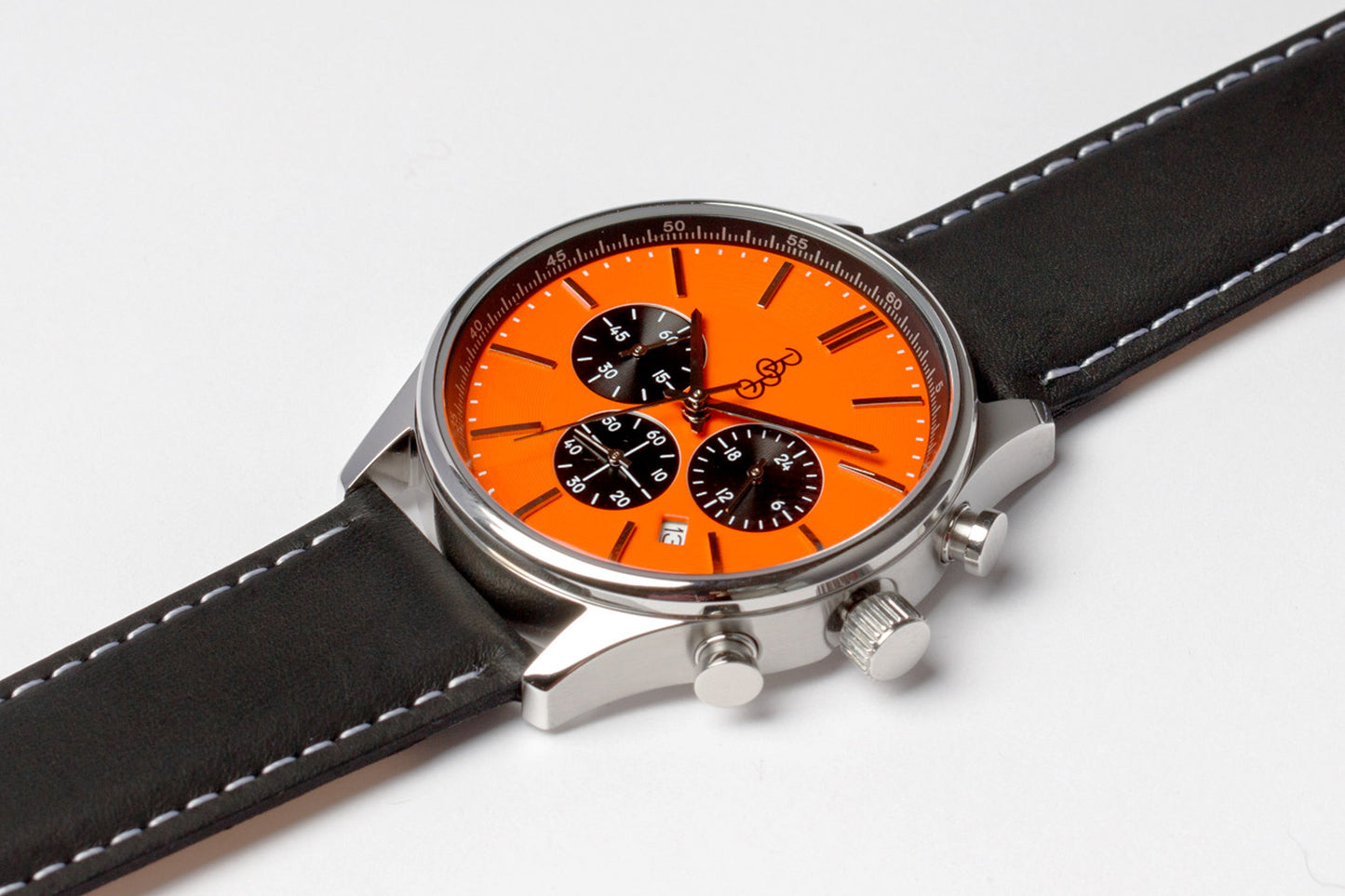 Orange and Black Chronograph. The Beyond Boring Watch Co.