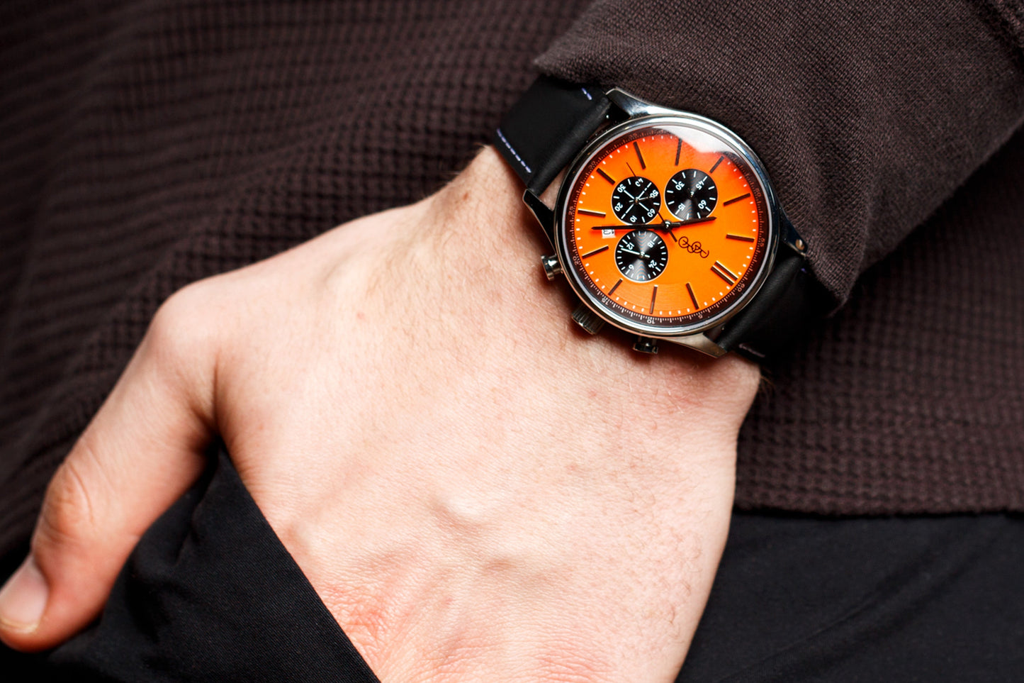 Orange and Black Chronograph. The Beyond Boring Watch Co.