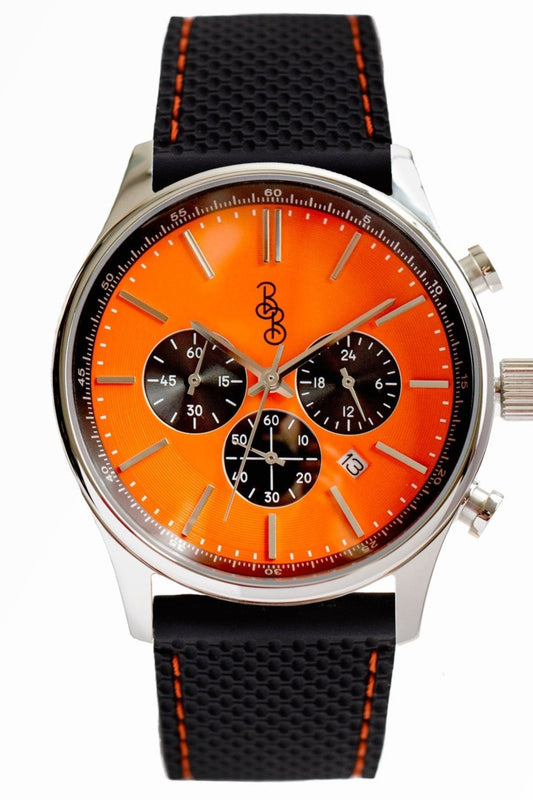Orange and Black Chronograph. The Beyond Boring Watch Co.