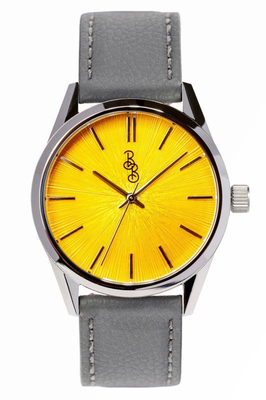 Yellow Sunburst Watch. The Beyond Boring Watch Co.