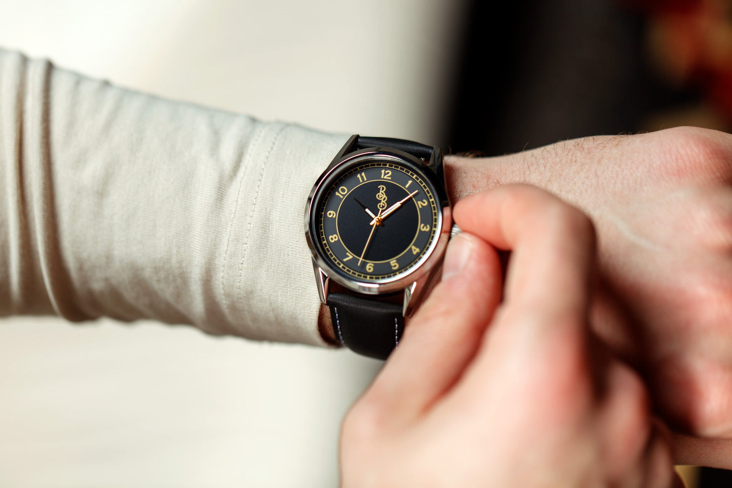 Black and Gold Classic Watch. The Beyond Boring Watch Co.