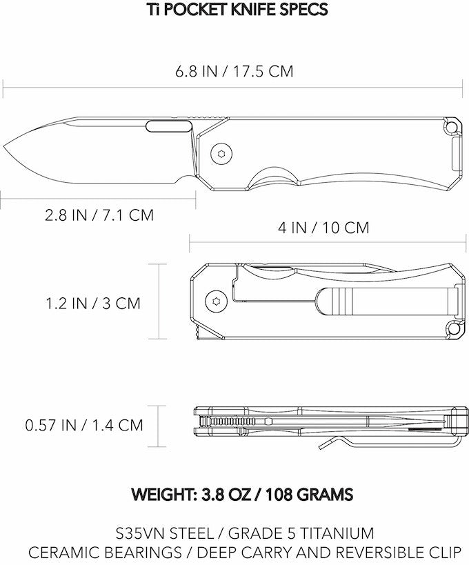Ti Pocket Knife by Big Idea Design LLC